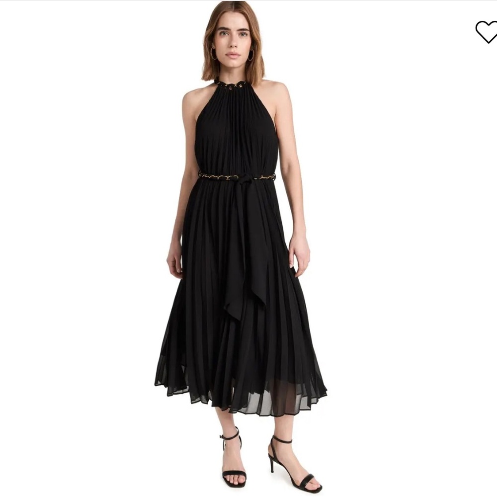 Zimmermann Sunray Black Pleated Midi Dress